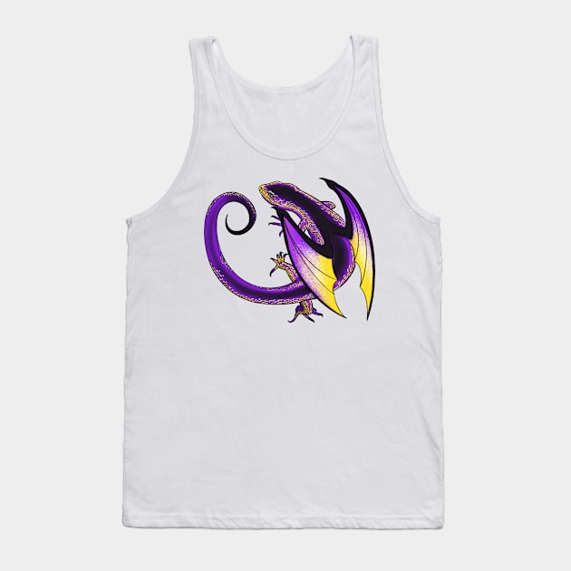 Enby Pride Dragon Tank Top by AlanaReneArt